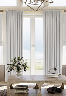 Hampshire (Blackout) Pencil Pleat, Silver - Ready Made Curtains